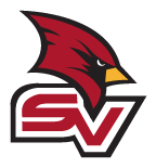 Official red cardinal head with red and white S.V.
